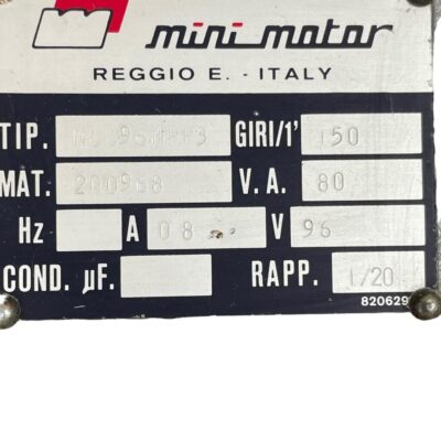 MINI-MOTOR REGGIO 96P MCC96PP3 96V 1/150 0.8A Gearmotor