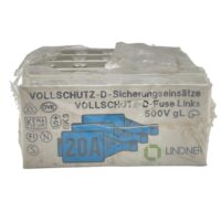 25X LINDER VOLLSCHUTZ-D-FUSE 500V GL 20A Bottle Fuses