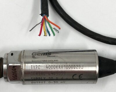 GEMS 4000 Series 4000KAA1000D2DJ Pressure Transducer 10Vdc 0-30mv 0-1B Bystronic