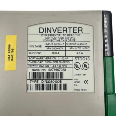 CONTROL TECHNIQUES DINVERTER DIN3380400B 380/480V 9.5A 5.3HP