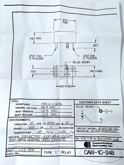 1X CAW-1C-24B RELAY TE Connectivity