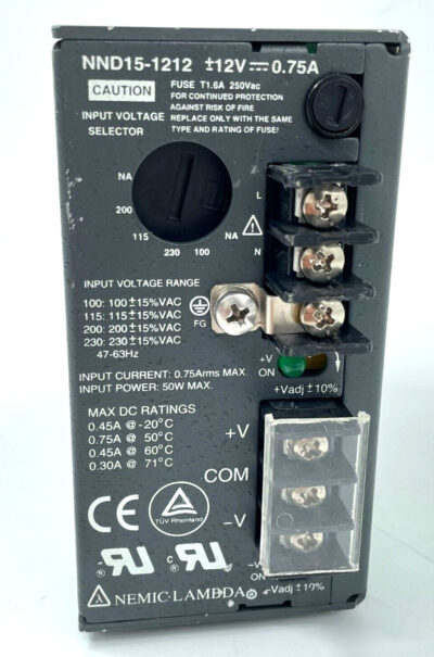 Nemic Lambda 12VDC Power Supply NND15-1212 .75A