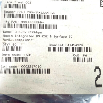 12 PCS - MAX3222EEWN+ Maxim Integrated RS-232 Interface