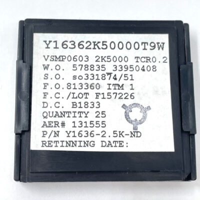 [25 Pcs] Vishay Y16362K50000T9W 2.5 kOhms ±0.01% 0.1W, 1/10W Chip Resistor DC18+