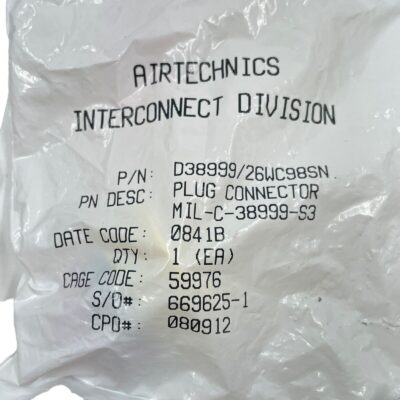 Airtechnics / Maxa Beam MBA-2445-M D38999/26WC98SN Connector