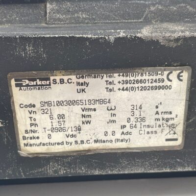 Parker SMB10030065193MB64 230 Servo Motor - Tested