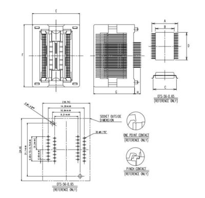 [42 Pcs ] OTS-48-0.5-03 ENPLAS Test & Burn-in Socket Pins/Pitch 48P/0.5mm TSOP48