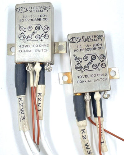 2x Electronic Specialty T12-35-100-1 80-P29089B-001 4.0 VDC 100 OHAM Radio Relay