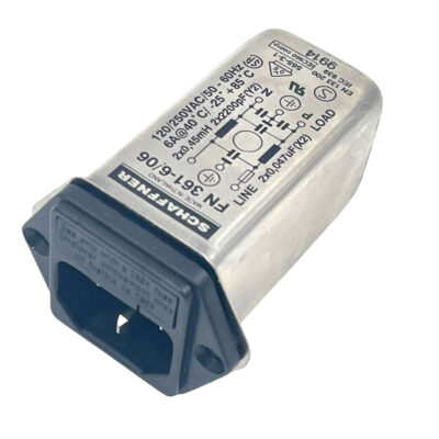 5x SCHAFFNER FN 361-6/06 LINE FILTER + FUSE 6A PLUG 3 POS 250VAC 7.3A