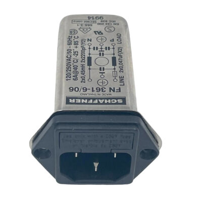 5x SCHAFFNER FN 361-6/06 LINE FILTER + FUSE 6A PLUG 3 POS 250VAC 7.3A
