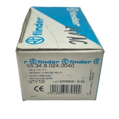 6X 55.34.8.024.0040 Finder Plug-In Relay, 4PDT 7A, 24VAC coil