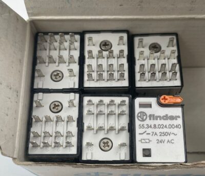 6X 55.34.8.024.0040 Finder Plug-In Relay, 4PDT 7A, 24VAC coil