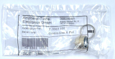 [4 Pcs] Amphenol Tuchel T 3303 100 Circular DIN Connectors 4 Pin female NOS