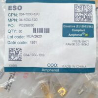 [50 Pcs Lot] 034-1030-12G Amphenol RF / Coaxial Connector 18GHz PCB RIGHT ANGLE