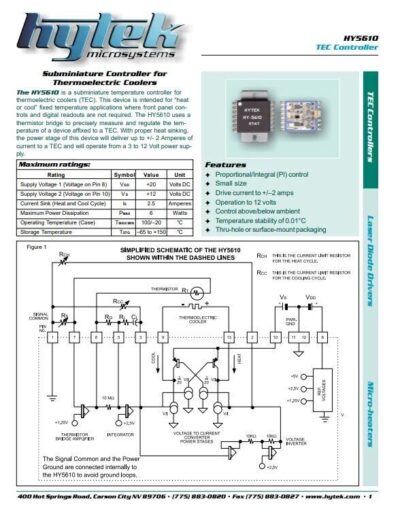 HYTEK HY5610 Ceramic Hybrid IC Thermal Electric Temperature Controller