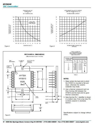 HYTEK HY5610 Ceramic Hybrid IC Thermal Electric Temperature Controller