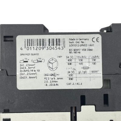 New Siemens 3RV1421-0JA10 3RV1 421-0JA10 SIRIUS Circuit Breaker