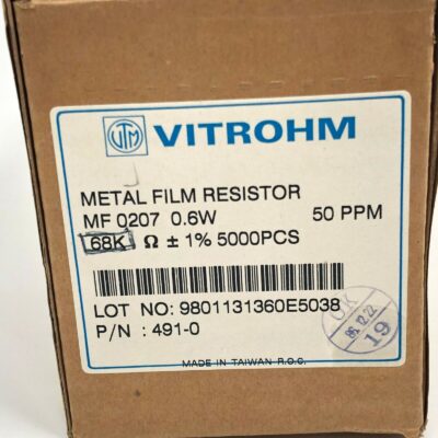 3500 X Pcs - Vitrohm 68K 0.6W 1Ω Metal Film Resistor - MF0207 - Part 497-0