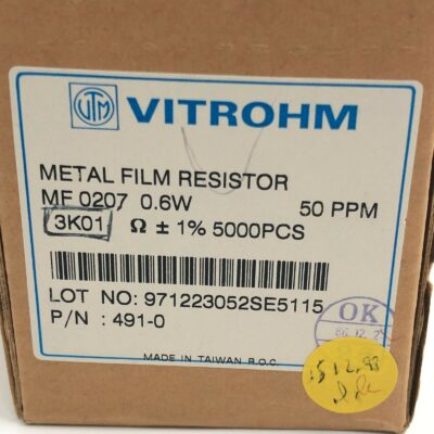4600 X Pcs - Vitrohm 3K01 0.6W 1Ω Metal Film Resistor MF 0207 - Part 491-0