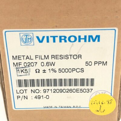 4800X Pcs - Vitrohm 1K5 0.6W 1Ω Metal Film Resistor MF 0207 - Part 491-0