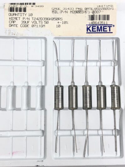 5PCS - KEMET T242D396K050RS M39003/03-0387