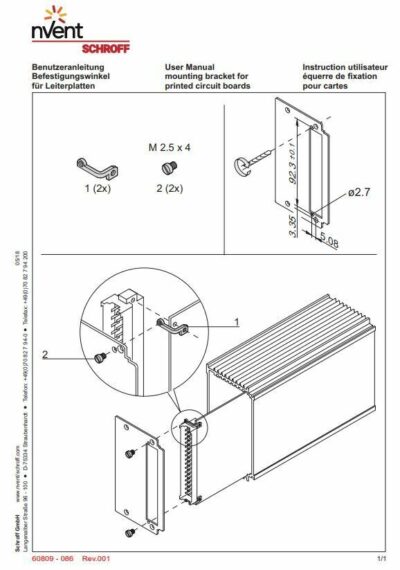 (1200 PCS) NVENT SCHROFF 21100-431 1TSK Cheese Head Screw, M2.5 x 4