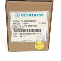 2500X Pcs - Vitrohm 20K 0.6W 1Ω Metal Film Resistor MF 0207 - Part 491-0