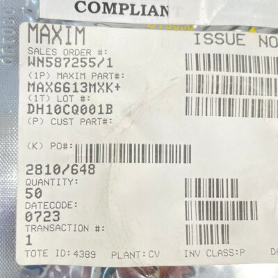 50 PCS - MAXIM MAX6613MXK-T Temp Sensor Low-Voltage Analog SC70 07+