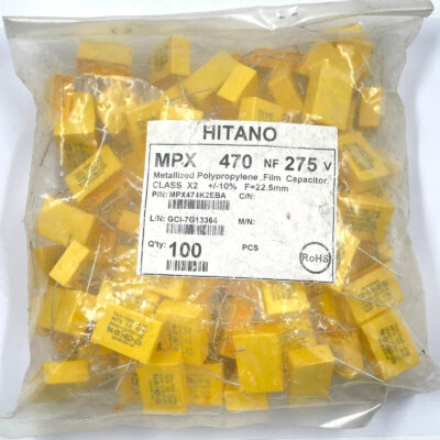 100 PCS MPX474K2EBA Hitano Film Capacitors 470nF 10% 275VAC
