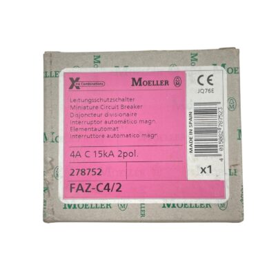 FAZ-C4/2 MOELLER 4A C 15kA 2POL Circuit Breaker