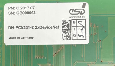 ESD C.2017.07 DN-PCI/331-2 2xDeviceNet Card