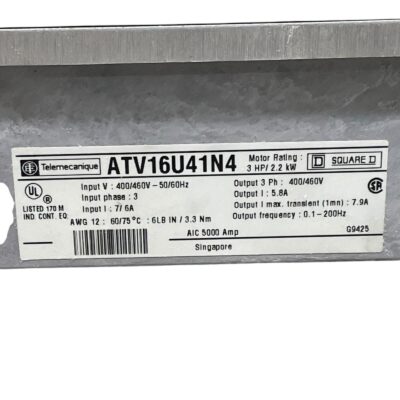Telemecanique Frequency Converter ATV16U41N4 2.2KW 400V