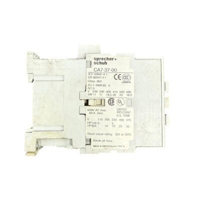 Sprecher Schuh CA7-PA CA7-37 CA7-37-00 Contactor 690V 65A Coil 240V