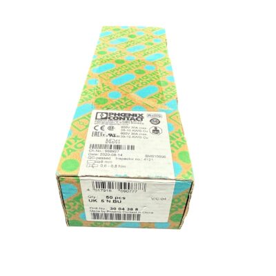 50x PHOENIX CONTACT UK 5 N BU 3004388 Feed-Through Terminal Block