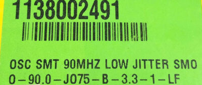 [25 PCS] JAUCH - SMD Oscillator O90,0-JO75-B-3.3-1-LF 90Mhz Low Jitter SMO