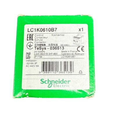 LC1K0610B7. 24VAC SCHNEIDER CONTACTOR