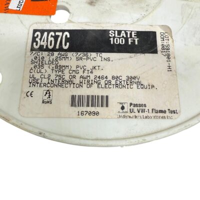 100 Ft ALPHA WIRE 3467C CABLE 7CON 28AWG SLATE SHLD
